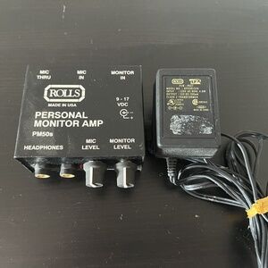 Vintage Rolls PM50s Personal Monitor Amp W/Power Supply
